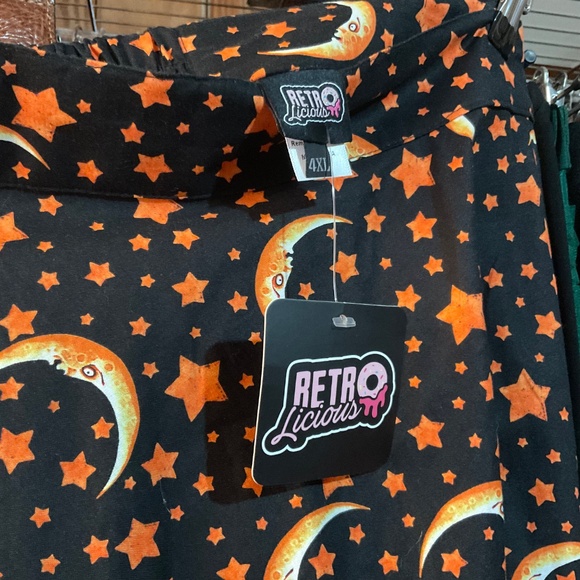 ModCloth Retrolicious skirt skirt 4X/26 plus size moon stars orange black - Picture 5 of 6